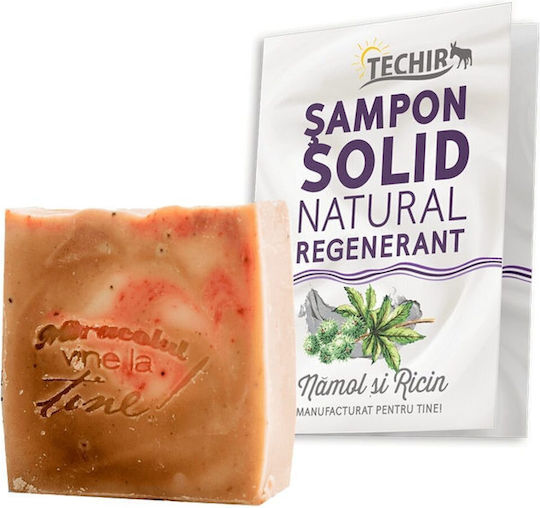 Natural Solid Regenerating Shampoo Mud Castor Oil Techir 125g