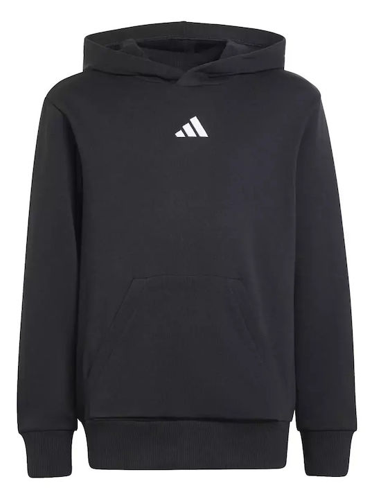 Kids Sweatshirt with Hood and Pockets Black Essentials