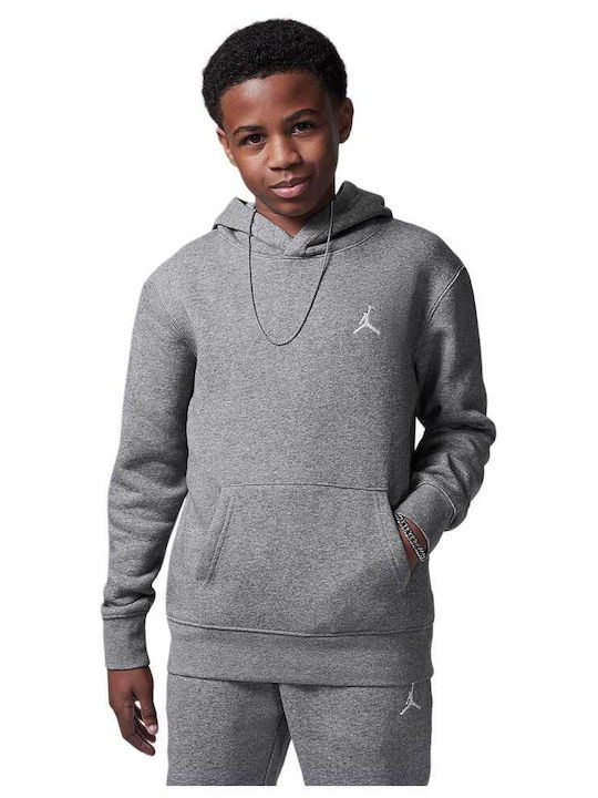Fleece Kids Sweatshirt with Hood and Pockets Gray