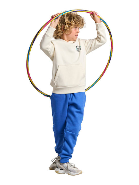 Kids Sweatshirt with Hood and Pockets Beige Sweater