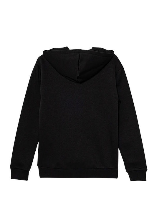 Kids Sweatshirt with Hood and Pockets Black Essentials