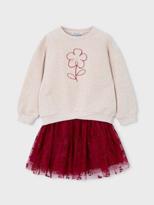 Kids' Set with Skirt Winter 2pcs Red