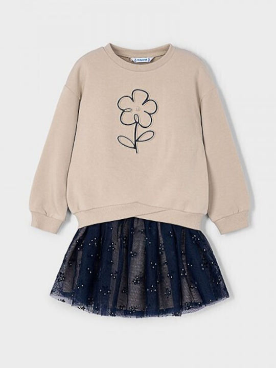 Kids' Set with Skirt Winter 2pcs Navy Blue