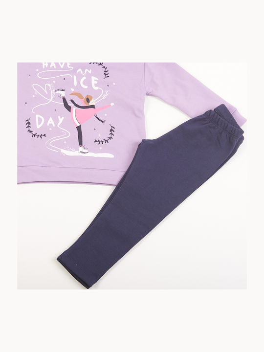 Set pentru copii cu colanți Iarnă 2buc Lilac