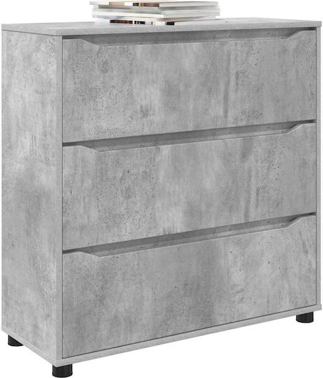 Comoda pentru Dormitor cu 3 sertare Gri 80x31x81buc