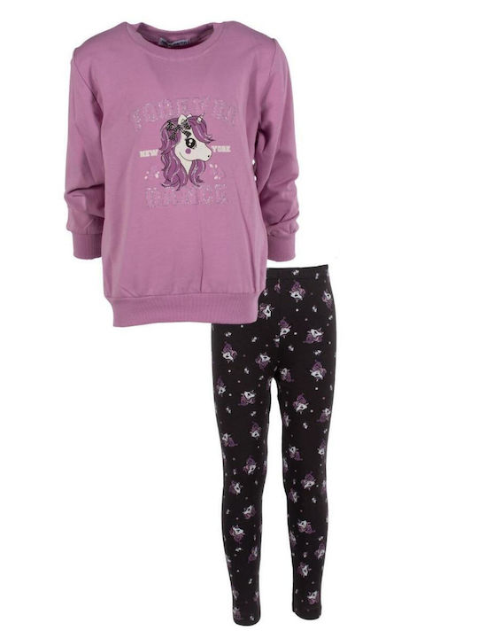 Kids' Set with Leggings Winter 2pcs Purple