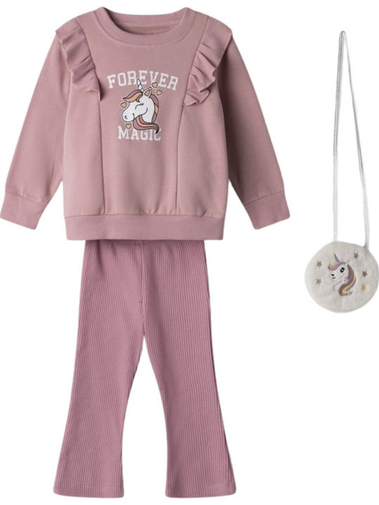 Kinder-Set mit Leggings Winter 3Stück Pink