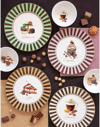 Easylife Serving Platter made of Porcelain Brown with Diameter 32cm