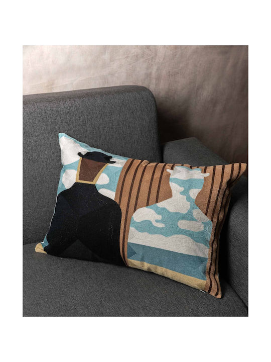 Silk Fashion Decorative Pillow Case from 100% Cotton Multicolour Polygazo 304 40x60cm