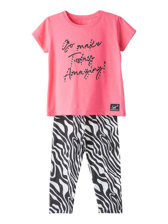 Kids' Set with Leggings Summer 2pcs Coral
