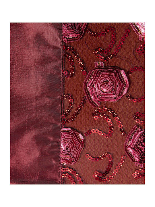 Silk Fashion Kariert 264-1 Bordeaux 130x130cm