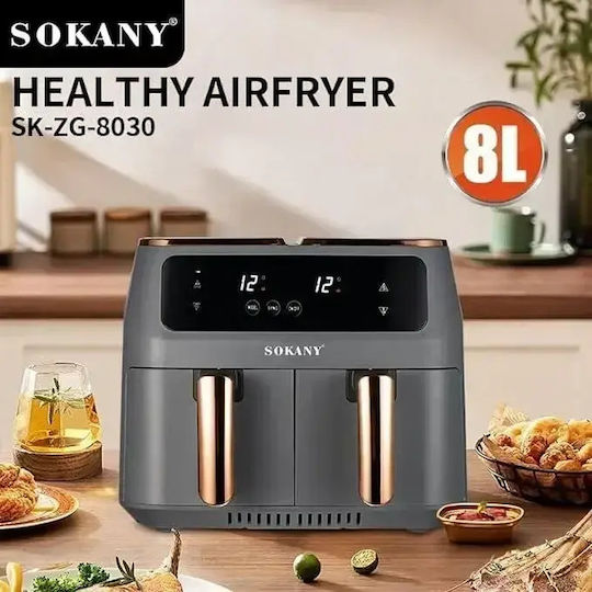 Sokany Еър Фрайър 8лт Сив SK-ZG-8030