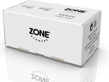 Zone Denmark Κρεμάστρα Τοίχου Ξύλινη Λευκή 2.5x2.5x2.5cm 2τμχ