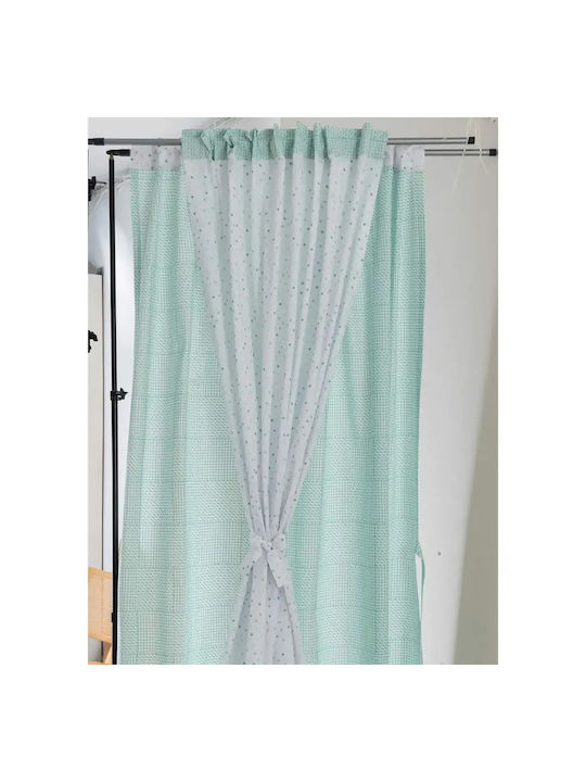 Palamaiki Curtain with Tab Top Bon Bon Turquoise 170x270cm