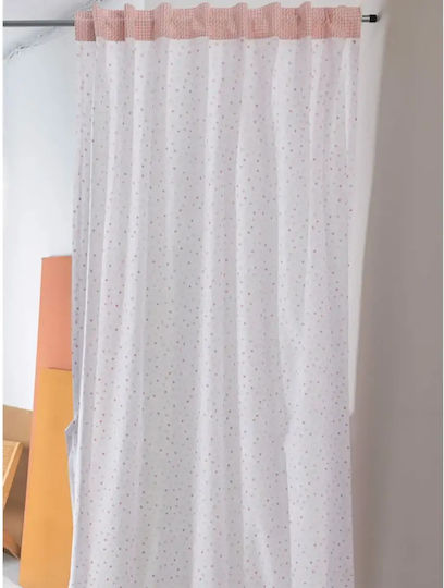 Palamaiki Κουρτίνα με Τιράντες Bon Bon Ροζ 170x270εκ.