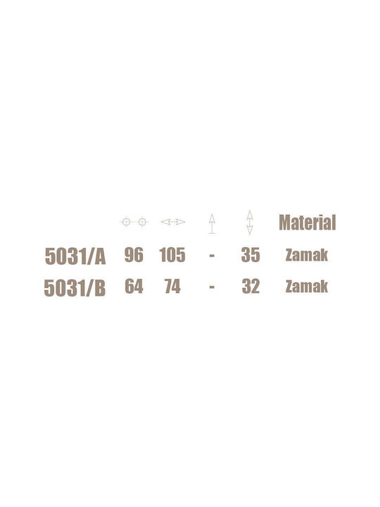 Λαβή Επίπλου Χούφτα Σειρά 5031 Αντικέ Giusti 105mm #5031/0a-br