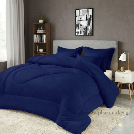 Alpha-Market Κουβερτοπάπλωμα Υπέρδιπλο 220x240εκ. Navy Blue 330 GSM