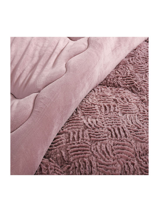 Silk Fashion Duvet Cover Queen 240x260cm Plush Rust Red 240 GSMGsm