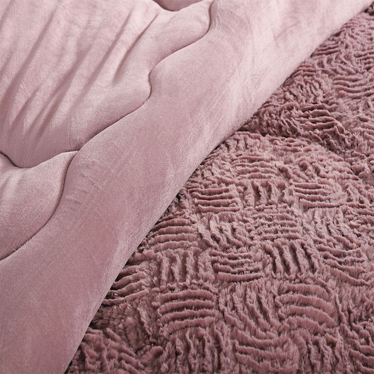 Silk Fashion Duvet Cover Queen 240x260cm Plush Rust Red 240 GSMGsm