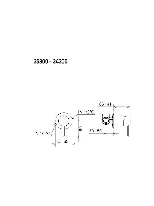 La Torre Elle 316 Built-in Faucet Mixer for Shower 1 Exit Inox Copper