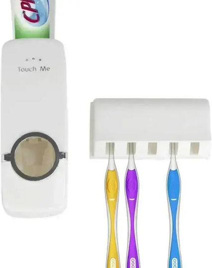 Plastic Wall Μounted Toothbrush Holder White