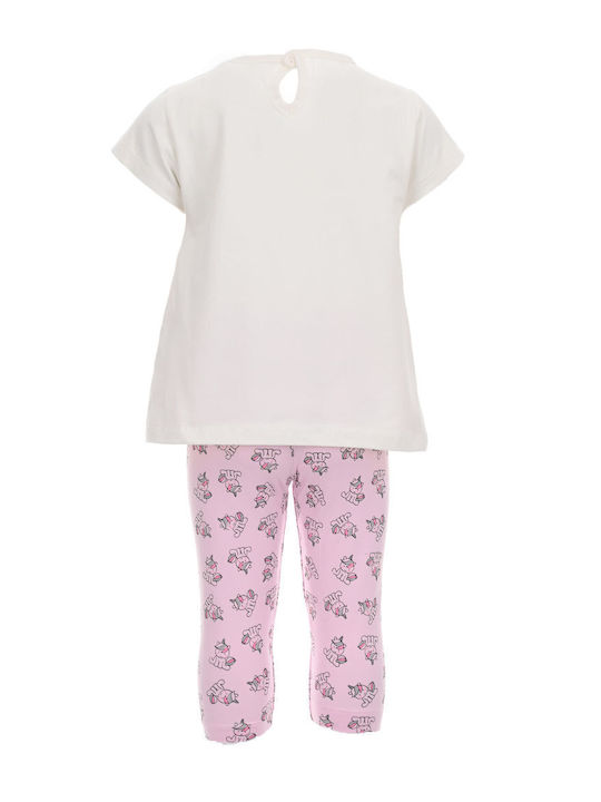 Kinder-Set mit Leggings Sommer 2Stück Cream/Lila