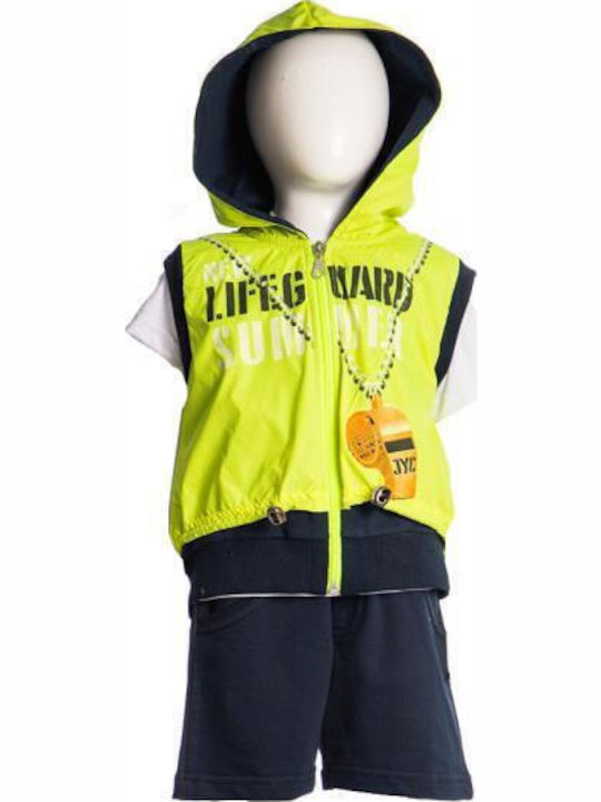 Kids' Set with Shorts Summer 3pcs White Lifeguard
