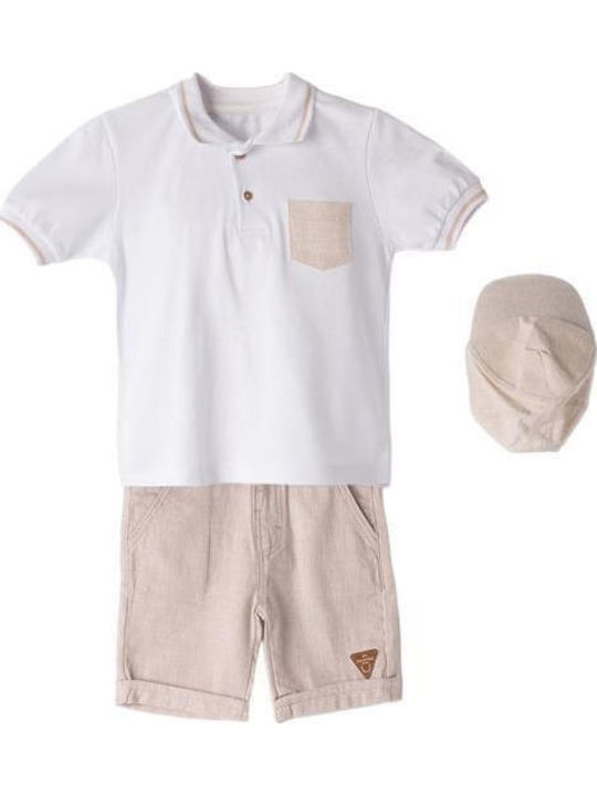 Kids' Set with Shorts Summer 2pcs White/Grey