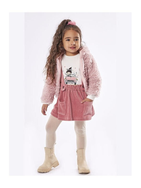 Kinder-Set mit Rock & Jacke Winter 3Stück Rosa