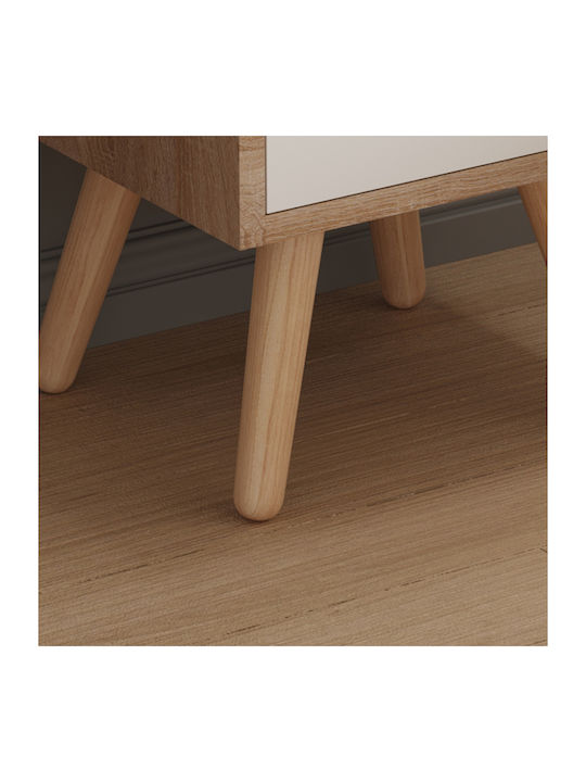 Wooden Bedside Table Beige 29.7x29.7x45cm