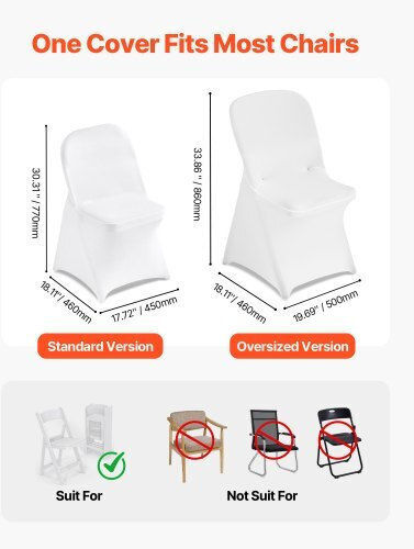 Vevor Elastische Abdeckung Für Stuhl Weiße 50cm 30Stücke