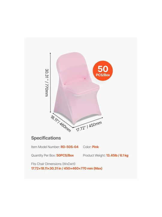 Vevor Elastische Abdeckung für Stuhl Pink 50Stück YTFS50PCSDKQSEJQP001V0
