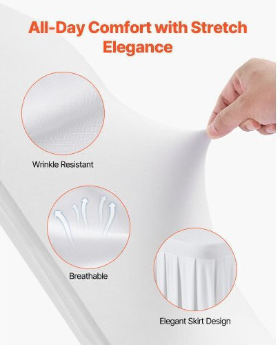 Vevor Elastic Cover for Chair White 30pcs YTBS30PCSZKHCTH0D001V0