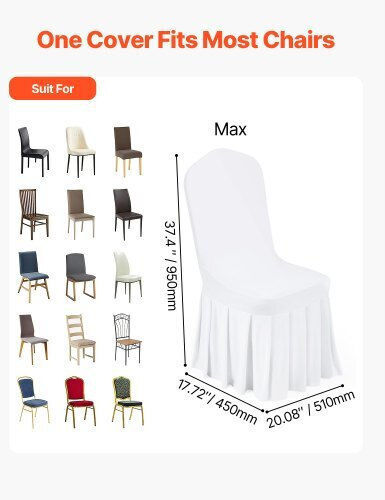 Vevor Elastic Cover for Chair White 30pcs YTBS30PCSZKHCTH0D001V0