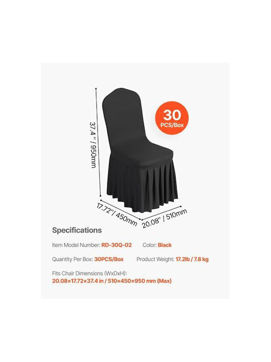 Vevor Elastic Cover for Chair Black 30pcs YTHS30PCSZKHCKBQT001V0