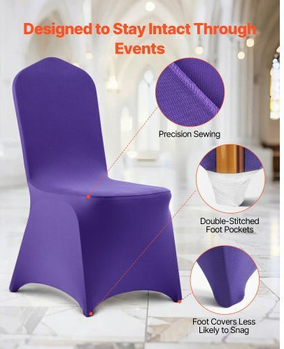 Vevor Elastische Abdeckung für Stuhl Purple 50Stück YTSZS50PCSZKYW0WQ001V0