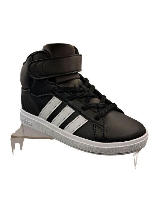 Grand Court Παιδικά Sneakers High με Σκρατς Μαύρα
