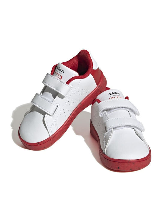 Marvel Advantage Hook Loop Παιδικά Sneakers με Σκρατς Λευκά