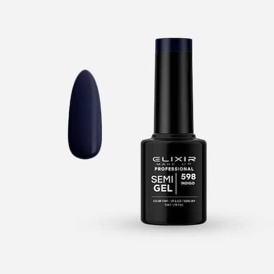 Elixir Semi Gel Ημιμόνιμο Βερνίκι Νυχιών 598 Indigo 5ml