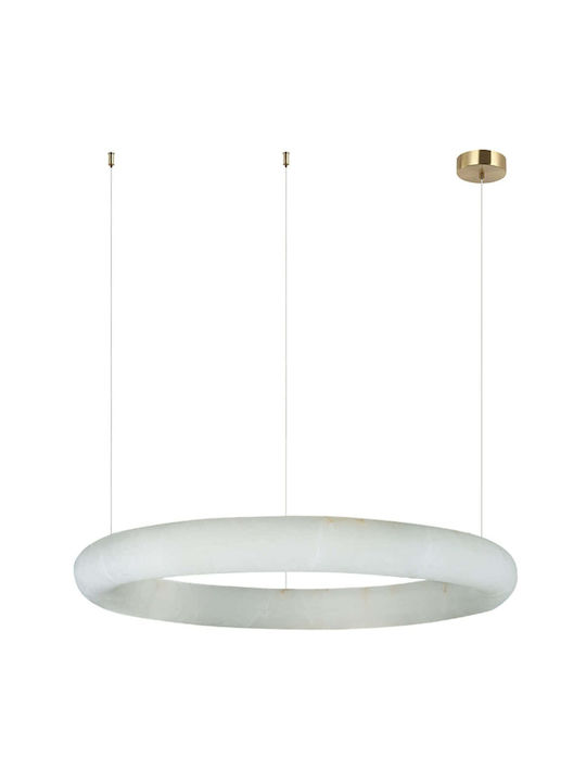 Zambelis Lights Κρεμαστό Φωτιστικό Μπρούτζινο LED με Θερμό Λευκό Φως