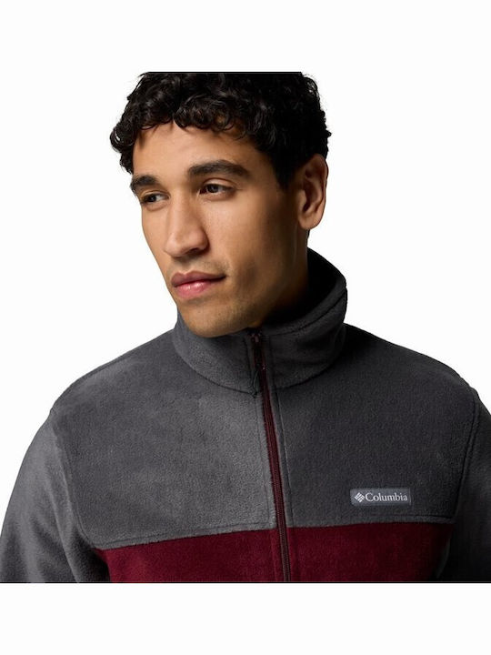 Steens Mountain Full Men's Fleece Cardigan Burgundy