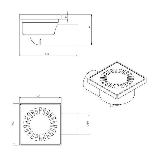Inter Ceramic Siphon Boden mit Ausgang 50mm