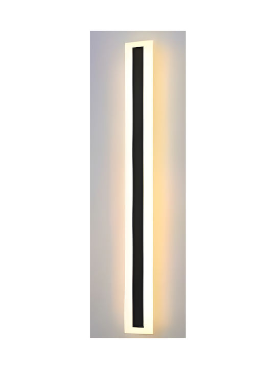 Home Lighting Modern Wall Lamp with Integrated LED and Warm White Light Black 5x4x60cm