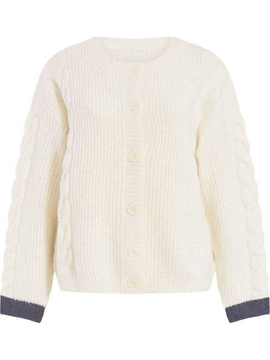 Celestino Damen Strickjacke Zweifarbigkeit Am Ärmel Loose Fit Beige