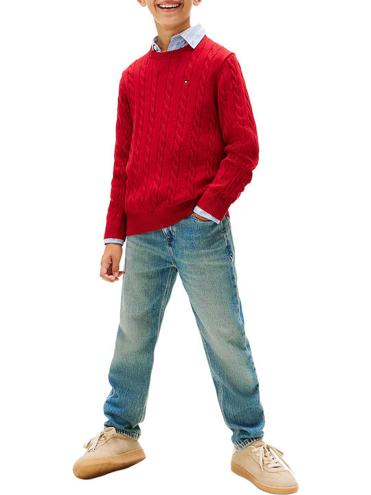 Kids' Sweater Long Sleeve Medium Red Tommy