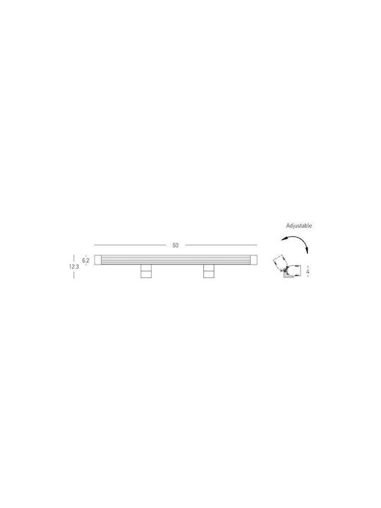 Zambelis Lights Εξωτερικό Φωτιστικό LED Wall Washer 18W με Θερμό Λευκό Φως IP65 Γκρι
