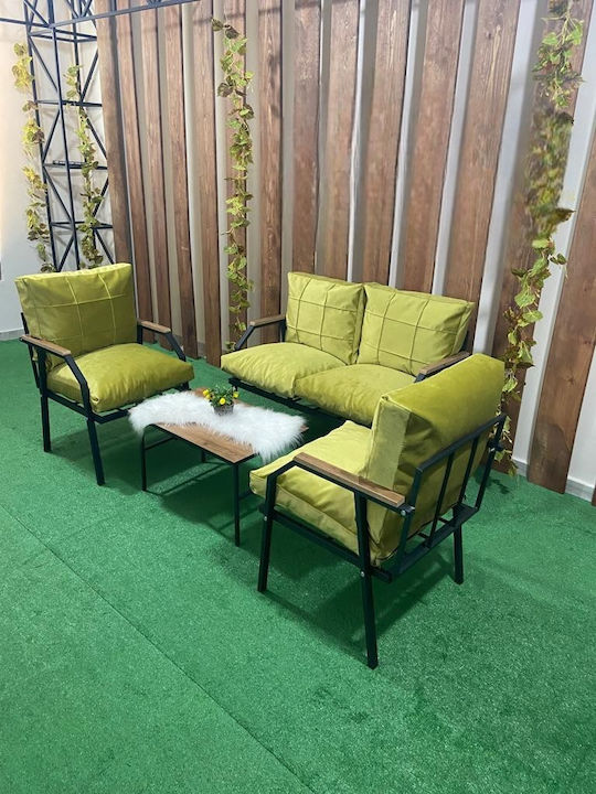 Garden & Outdoor Furniture Set Living Room Green with Pillows