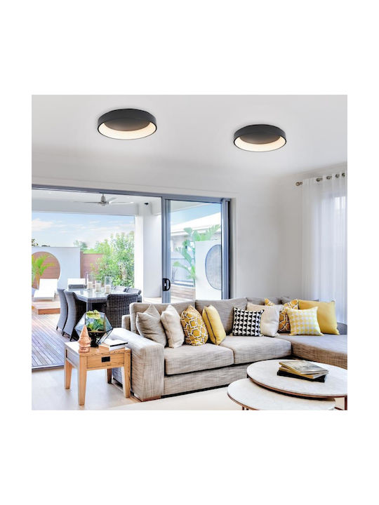 Aca Apollo Deckenleuchte 60cm Schwarz mit Integrierter LED