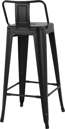 Metallic Outdoor Bar Stool Melita Black 43x43x95cm