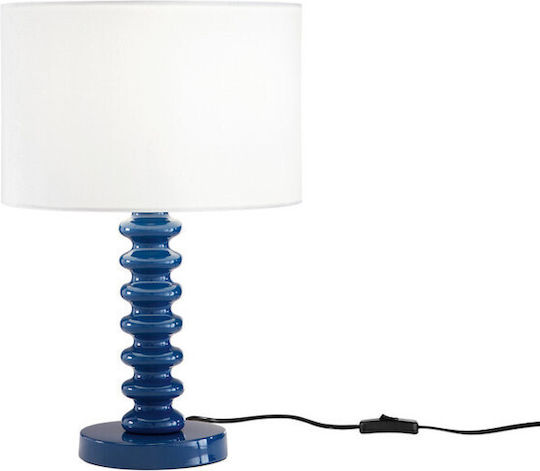 Fan Europe Sultan Metal Table Lamp with White Shade and Blue Base